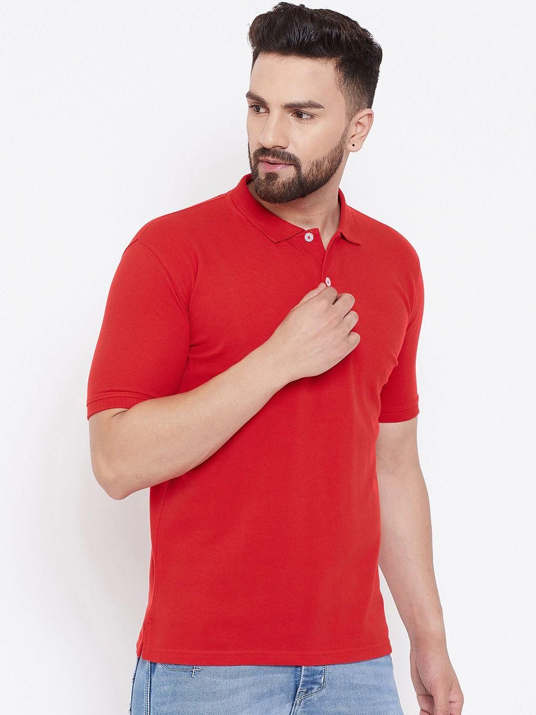 Cotton Blend Solid Half Sleeves Polo T-Shirt